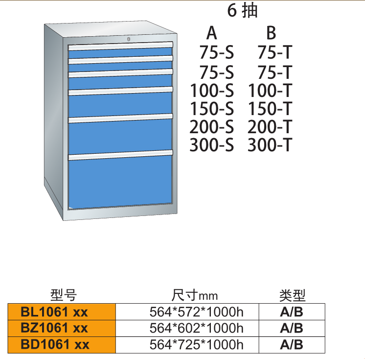 B-1061車間鋼制重型工具柜